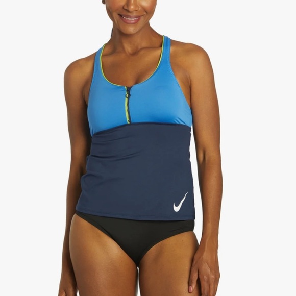 NWT Nike Swim active Tank Top Womens Size S colorblock racerback tankini - Picture 1 of 10